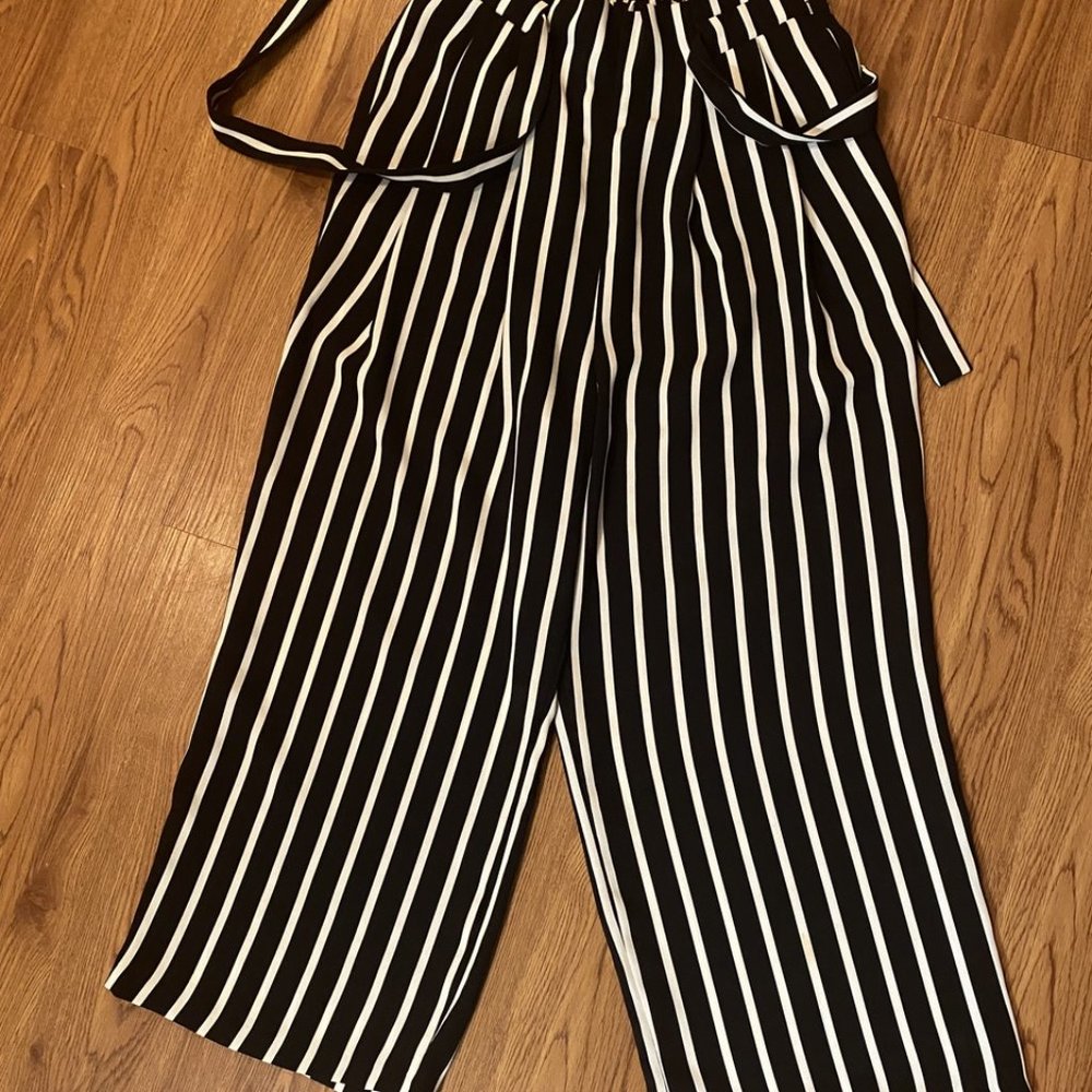 Zara Basics Striped Crop Pant sz US Small - Picture 6 of 6
